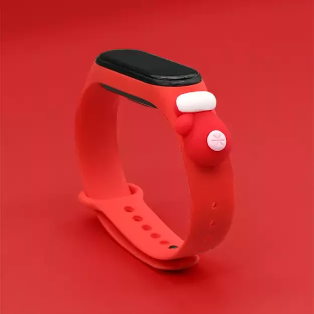 Strap Xmas for Xiaomi Mi Band 5 / 6 Christmas Silicone Strap Bracelet with Glove - Red 1