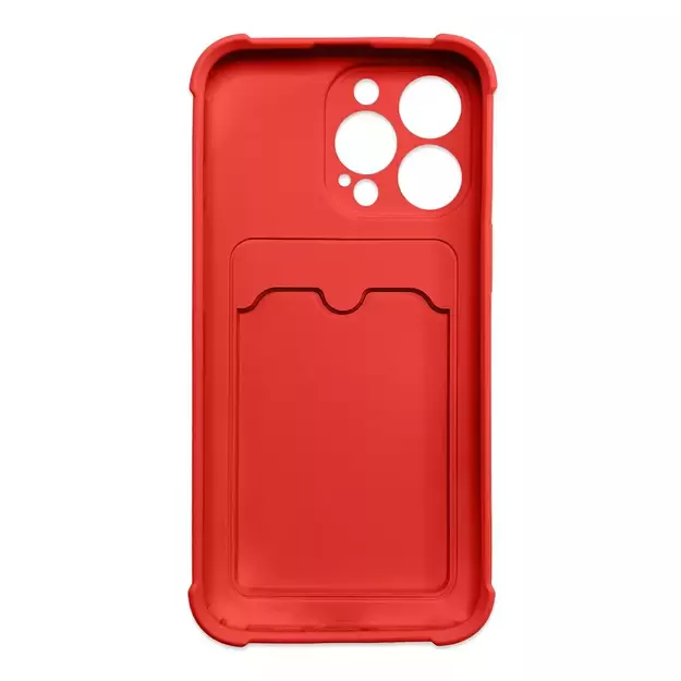 Card Armor Case Pouch Cover for iPhone 13 Pro Card Wallet Silicone Air Bag Armor Red 10