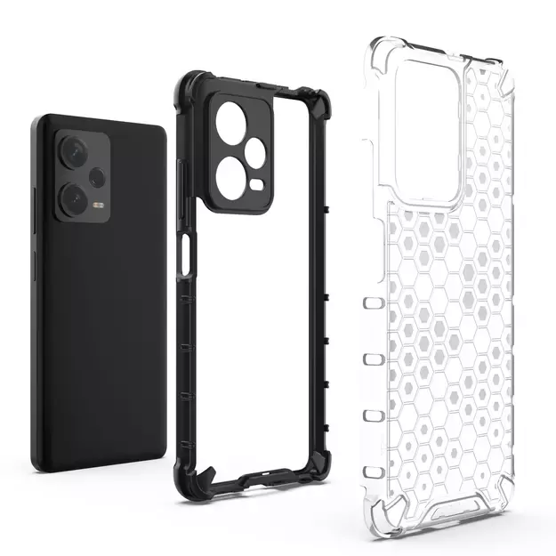 Honeycomb case for Xiaomi Redmi Note 12 Pro+ armored hybrid cover black 6