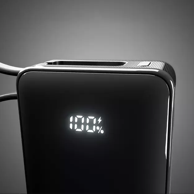 Powerbank SBS 10000 mAh 20W with built-in USB-C cable and digital display - black 7