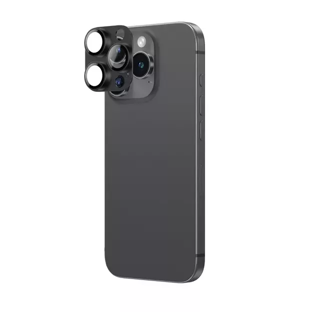 AmazingThing Aviation-Grade Alloy Tempered Glass Lens for iPhone 16 Pro / 16 Pro Max Camera Lens - Black 6