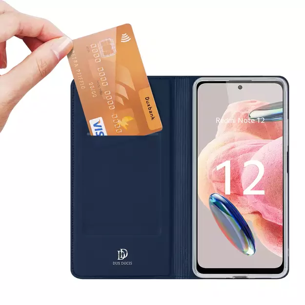 Dux Ducis Skin Pro Case for Xiaomi Redmi Note 12 Flip Card Wallet Stand Blue 4