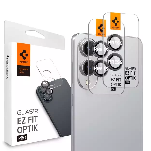 Spigen Optik Pro GLAS.TR &quot Ez Fit&quot  2-pack Camera Cover for Samsung Galaxy S25 Edge - Black