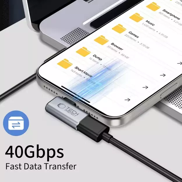 Tech-Protect Ultraboost AA01 USB-C Angled Adapter - Gray 2