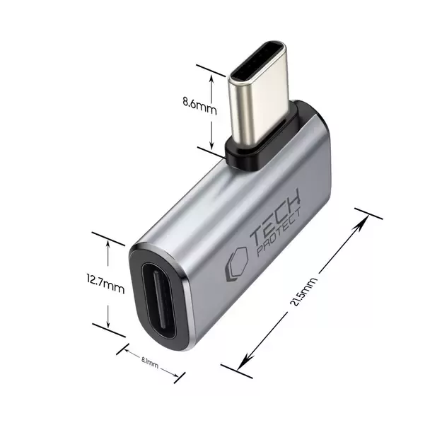 Tech-Protect Ultraboost AA01 USB-C Angled Adapter - Gray 1