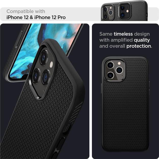 Spigen Liquid Air Case for iPhone 12 / iPhone 12 Pro - Matte Black 9