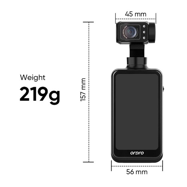 Ordro Pocket M5 3-Axis Gimbal Camera, 5K, for Vlogging and YouTube &ndash; Black 15