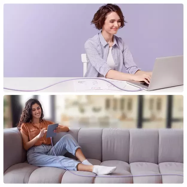 Joyroom Multi-Color Series A14 Lightning / USB-A 2.4A 1.2 m cable - purple 16