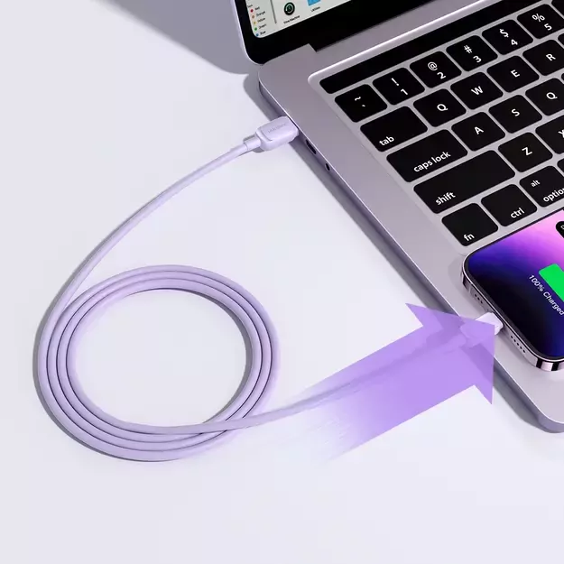 Joyroom Multi-Color Series A14 Lightning / USB-A 2.4A 1.2 m cable - purple 17