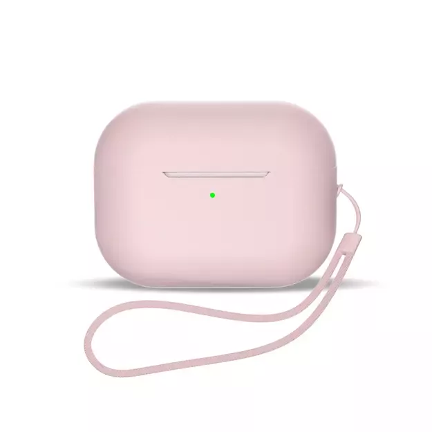 Silikonowe etui do AirPods 3 + pasek na nadgarstek smycz - różowe