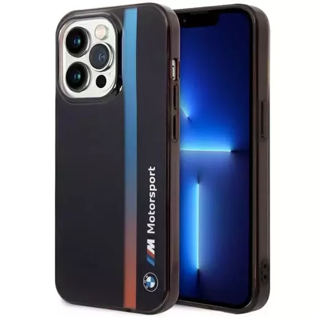 Case BMW BMHCP14X22HVGV iPhone 14 Pro Max 6.7&quot  black/black IML Tricolor Stripe