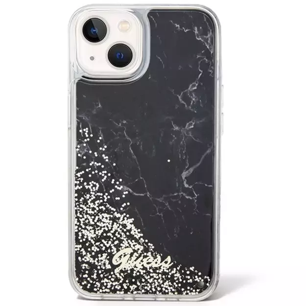 Guess Liquid Glitter Marble case for iPhone 14 - black 3
