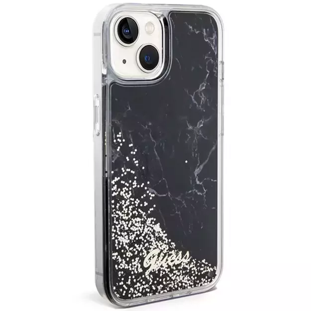 Guess Liquid Glitter Marble case for iPhone 14 - black 4