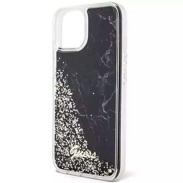 Guess Liquid Glitter Marble case for iPhone 14 - black 6