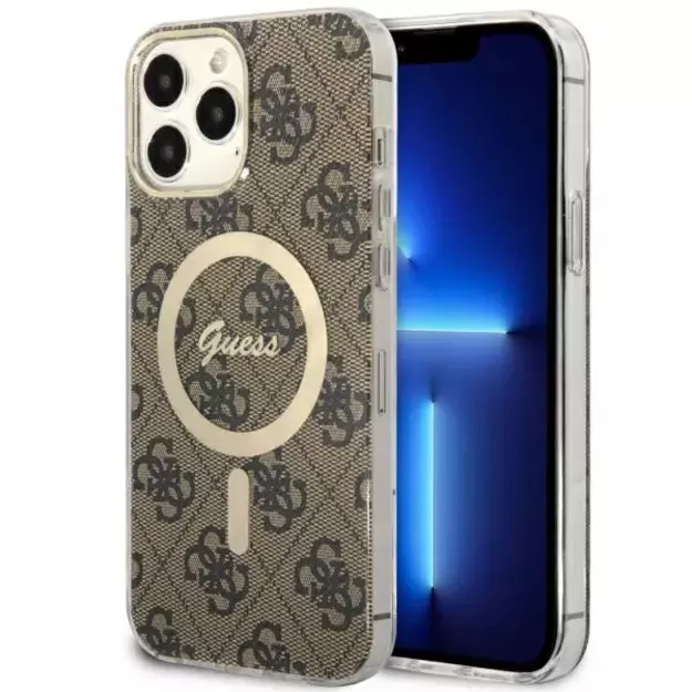 Guess GUHMP13XH4STW iPhone 13 Pro Max 6.7&quot  brown/brown hardcase 4G MagSafe