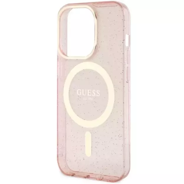 Guess GUHMP14LHCMCGP iPhone 14 Pro 6.1  pink/pink hardcase Glitter Gold MagSafe 5