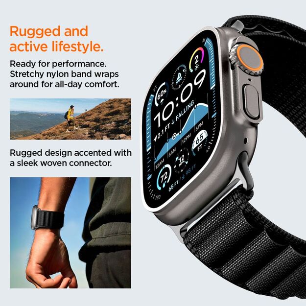 Strap Spigen WBF1 Strap for Apple Watch 44 / 45 / 46 / 49 mm - Black 15
