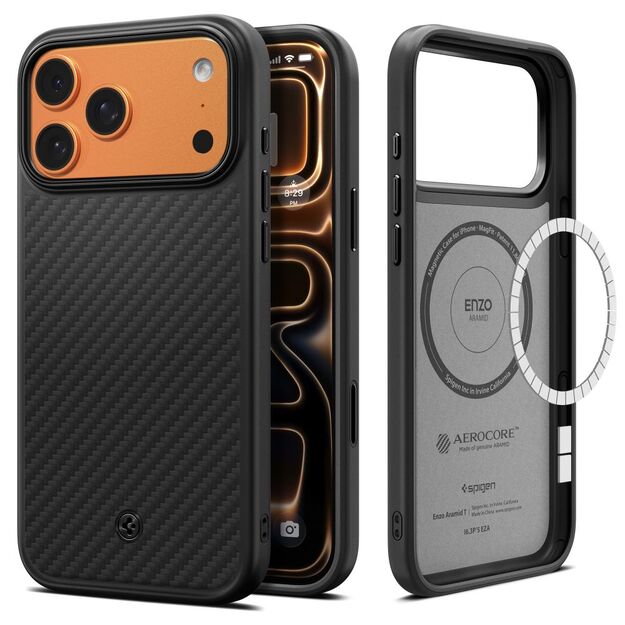 Spigen Enzo Aramid &quot T&quot  MagSafe case for iPhone 17 Pro - black