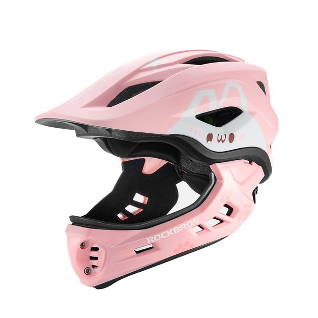 Rockbros TT-32001 Rabbit Children' s Bike Helmet with Detachable Chin Size S (48-52) - Pink