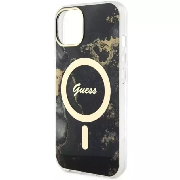 Guess GUHMP14MHTMRSK iPhone 14 Plus 6.7  black/black hardcase Golden Marble MagSafe 5