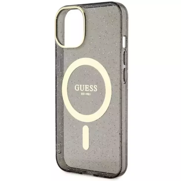 Guess Glitter Gold MagSafe case for iPhone 14 - black 12
