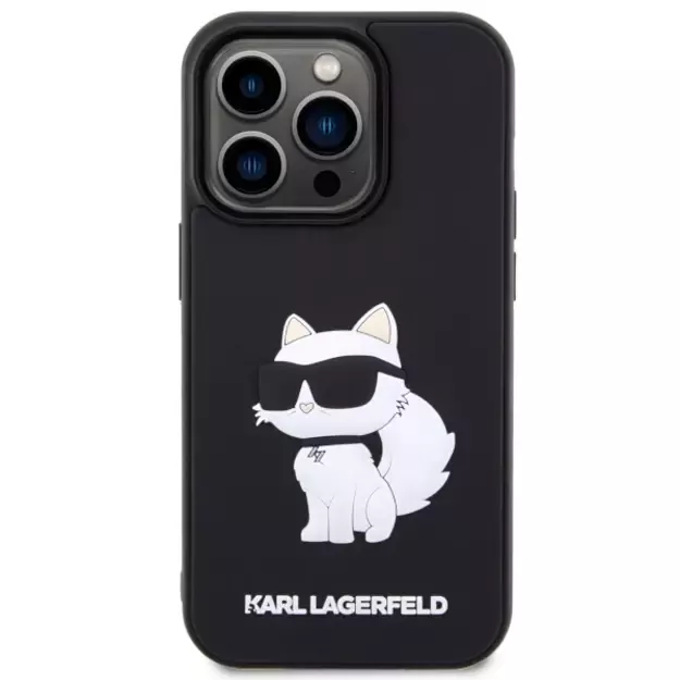 Karl Lagerfeld KLHCP14L3DRKHNK iPhone 14 Pro 6.1  black/black hardcase Rubber Choupette 3D 2