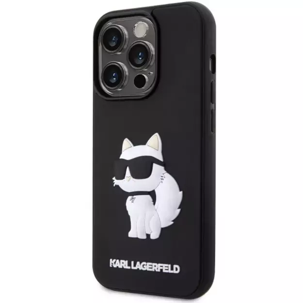 Karl Lagerfeld KLHCP14L3DRKHNK iPhone 14 Pro 6.1  black/black hardcase Rubber Choupette 3D 1