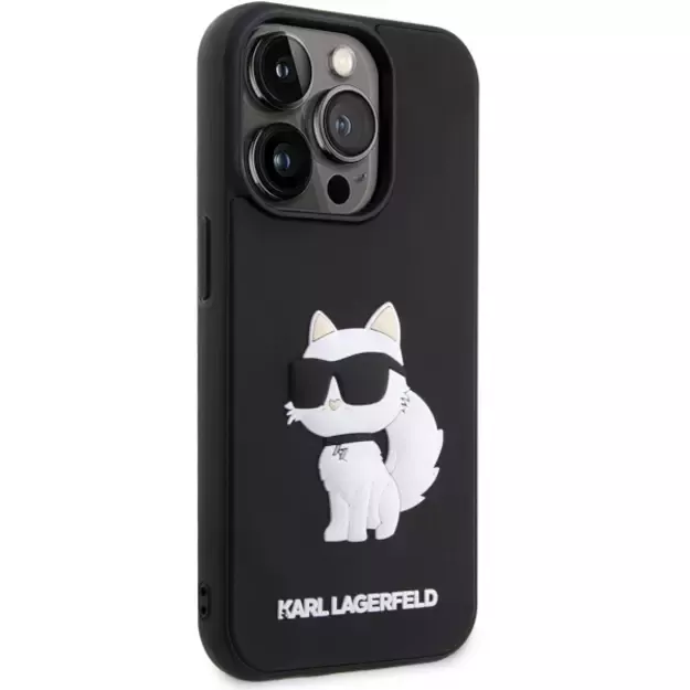 Karl Lagerfeld KLHCP14L3DRKHNK iPhone 14 Pro 6.1  black/black hardcase Rubber Choupette 3D 3