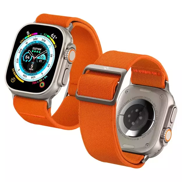 Spigen Fit Lite Ultra Strap for Apple Watch 4 / 5 / 6 / 7 / 8 / SE / Ultra (42/44/45/49 mm) - Orange 30