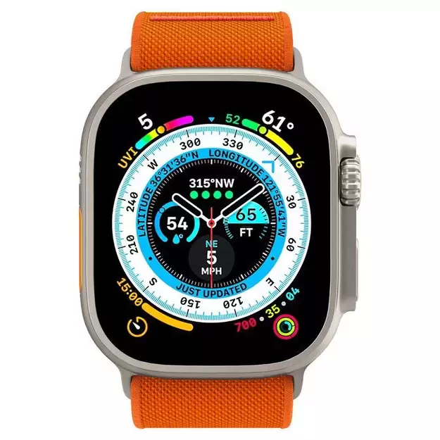 Spigen Fit Lite Ultra Strap for Apple Watch 4 / 5 / 6 / 7 / 8 / SE / Ultra (42/44/45/49 mm) - Orange 24