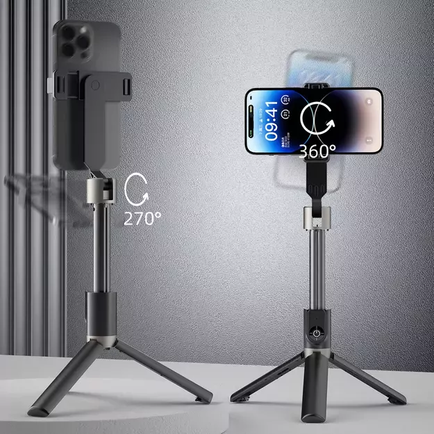 Selfie stick / telescopic pole with tripod Dudao F18B - black 7