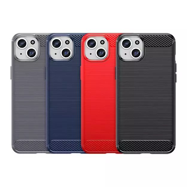 Flexible carbon pattern case for iPhone 15 Plus Carbon Case - blue 7