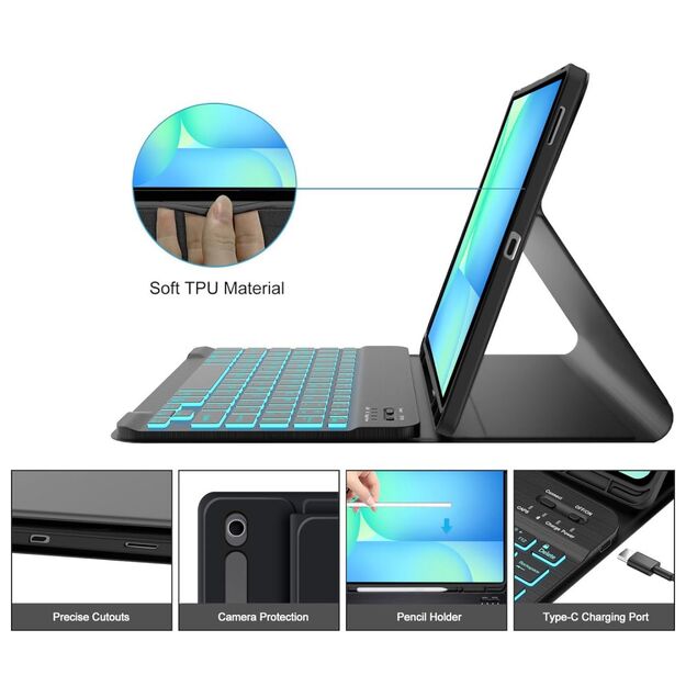 Tech-Protect SC Pen + Keyboard Case for Samsung Galaxy Tab S10 FE+ 13.1 X620 / X626B - Black 3