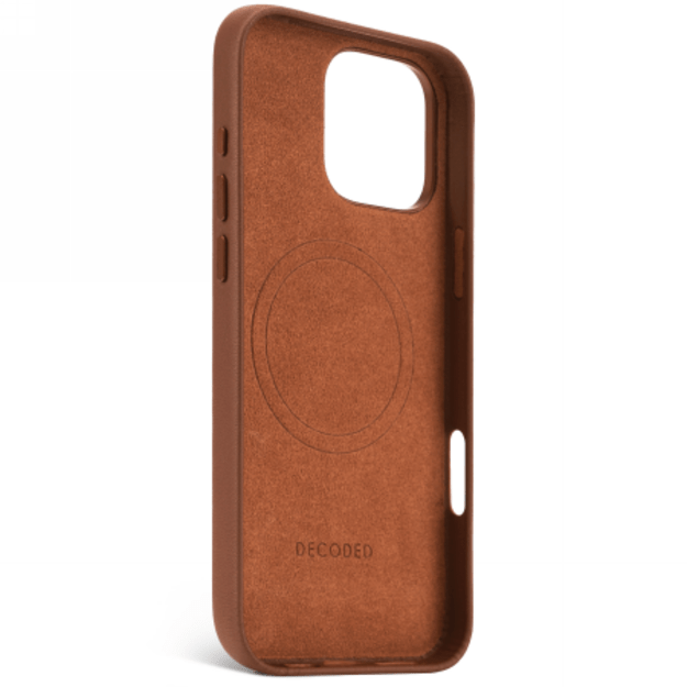 Decoded Leather Backcover case with MagSafe for iPhone 16 Pro Max - brown 1