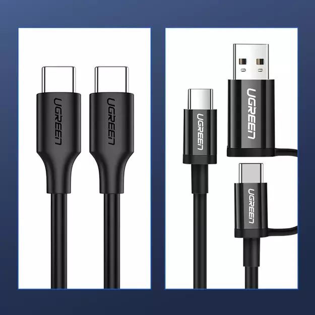 Ugreen US286 USB-C - USB-C PD QC 3A 480Mb/s cable 0.5m - black 9