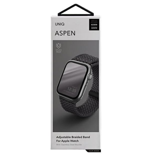 Uniq Aspen Braided Strap for Apple Watch 1/2/3/4/5/6/7/8/SE/SE2 40/38/41mm - Gray 10