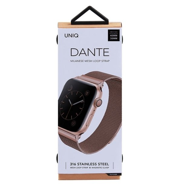 Uniq Dante Stainless Steel Strap for Apple Watch 1/2/3/4/5/6/7/8/SE/SE2 38/40/41mm - Rose Gold 5