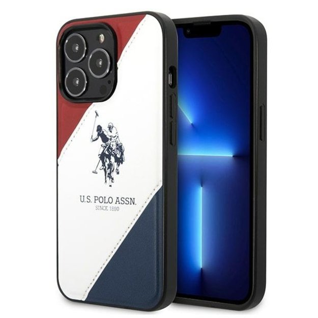 US Polo USHCP14LPSO3 iPhone 14 Pro 6.1&quot  white/white Tricolor Embossed