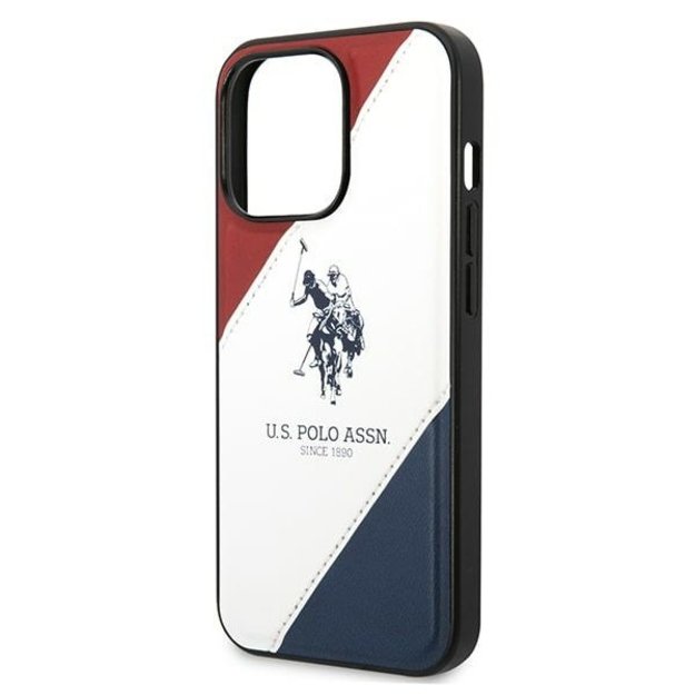US Polo USHCP14LPSO3 iPhone 14 Pro 6.1&quot  white/white Tricolor Embossed 5