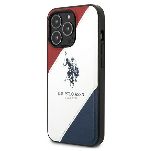 US Polo USHCP14LPSO3 iPhone 14 Pro 6.1&quot  white/white Tricolor Embossed 1