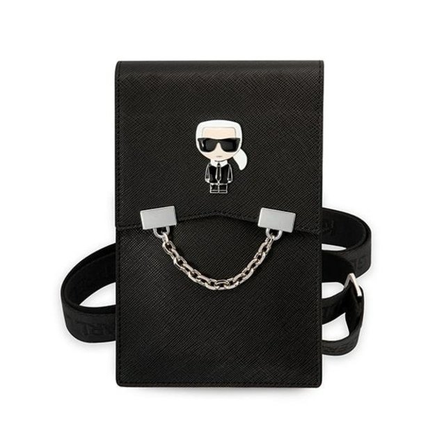 Karl Lagerfeld Ikonik Karl Chain Phone Bag - Black 1