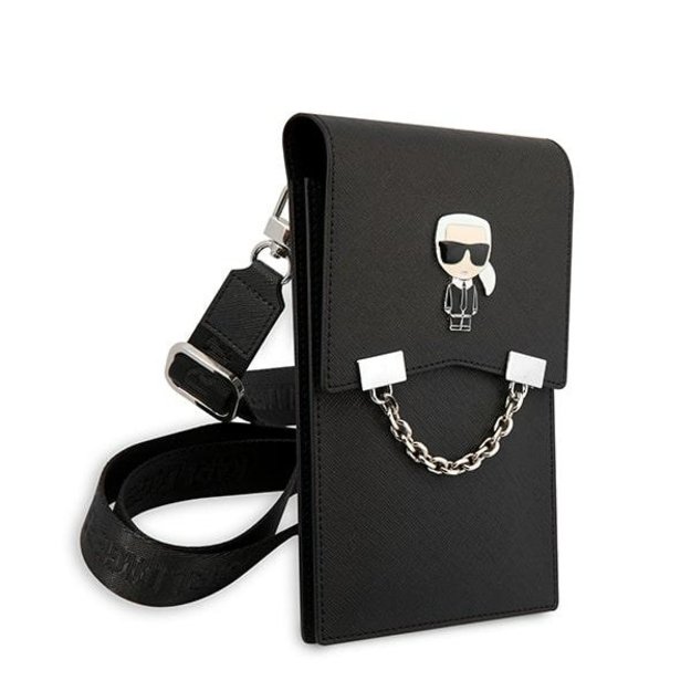 Karl Lagerfeld Ikonik Karl Chain Phone Bag - Black 2