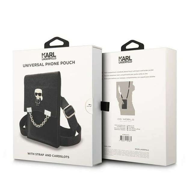 Karl Lagerfeld Ikonik Karl Chain Phone Bag - Black 5