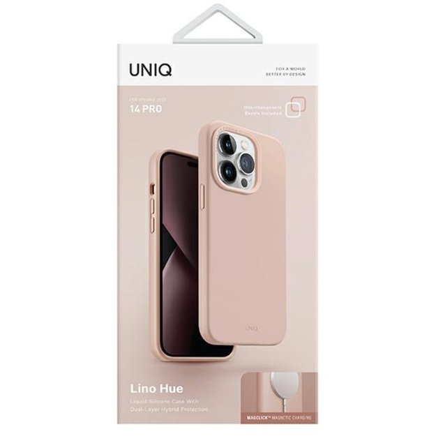 Uniq Lino Hue Magclick Charging case for iPhone 14 Pro - pink 6
