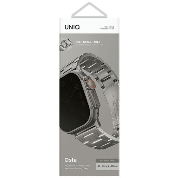 Uniq Osta Stainless Steel strap for Apple Watch 1/2/3/4/5/6/7/8/SE/SE2/Ultra 42/44/45/49mm - silver 3
