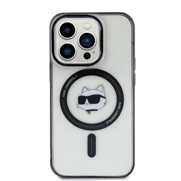 Karl Lagerfeld KLHMP15XHCHNOTK iPhone 15 Pro Max 6.7&quot  transparent hardcase IML Choupette`s Head MagSafe 2