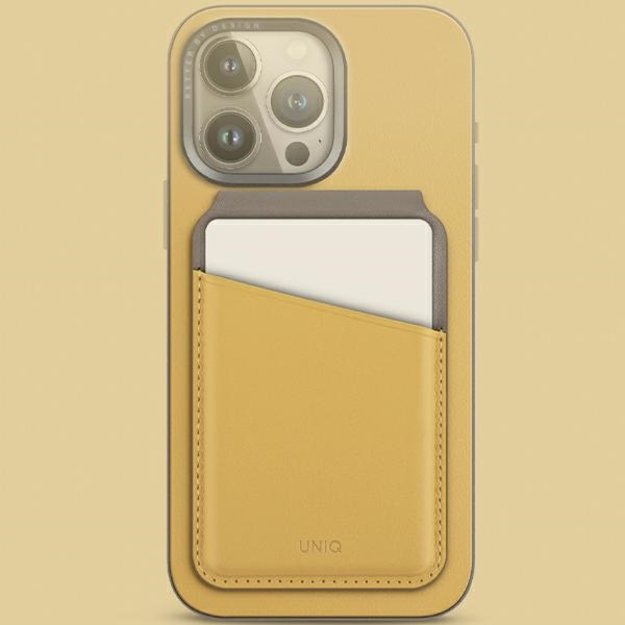 Uniq Lyden DS magnetic RFID wallet with phone stand - yellow-gray 1