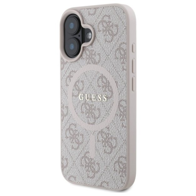 Guess 4G Ring Classic Logo MagSafe iPhone 16 Case - Pink 1
