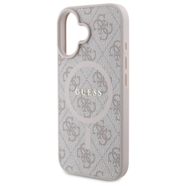 Guess 4G Ring Classic Logo MagSafe iPhone 16 Case - Pink 5