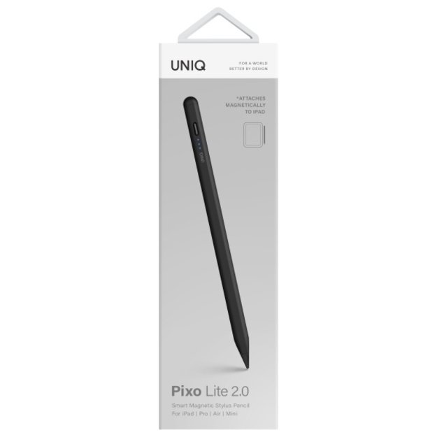 Uniq Pixo Lite 2.0 Magnetic Stylus for iPad - Black/Graphite Black 2